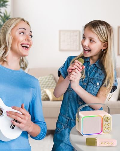 BESCOST Mini Karaoke Machine for Kids Adults, Portable Bluetooth Speaker with... - 5