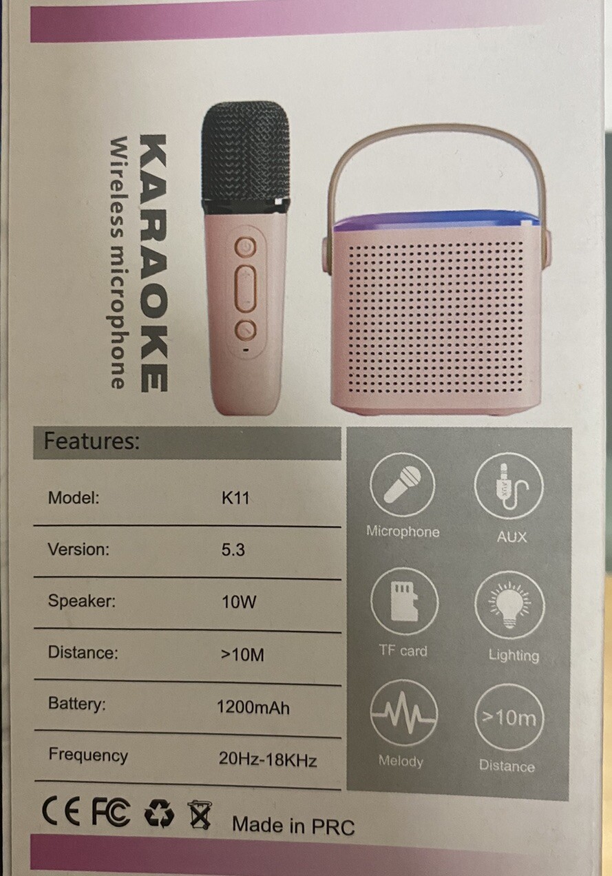 Bluetooth Speaker with Microphone Portable Karaoke Wireless Karaoke Black - 4