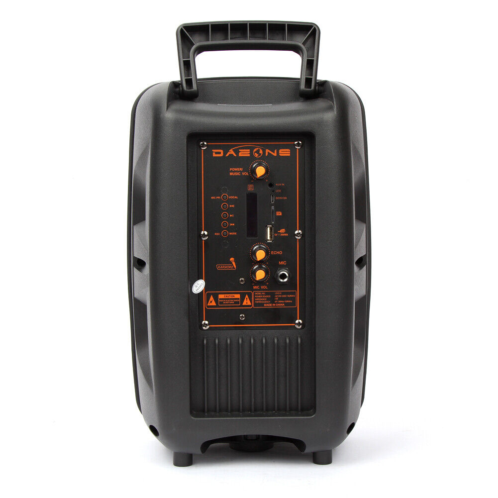 Portable Bluetooth Speaker 8inch Party Sound System W/ Remote FM LED USB Mic - 5