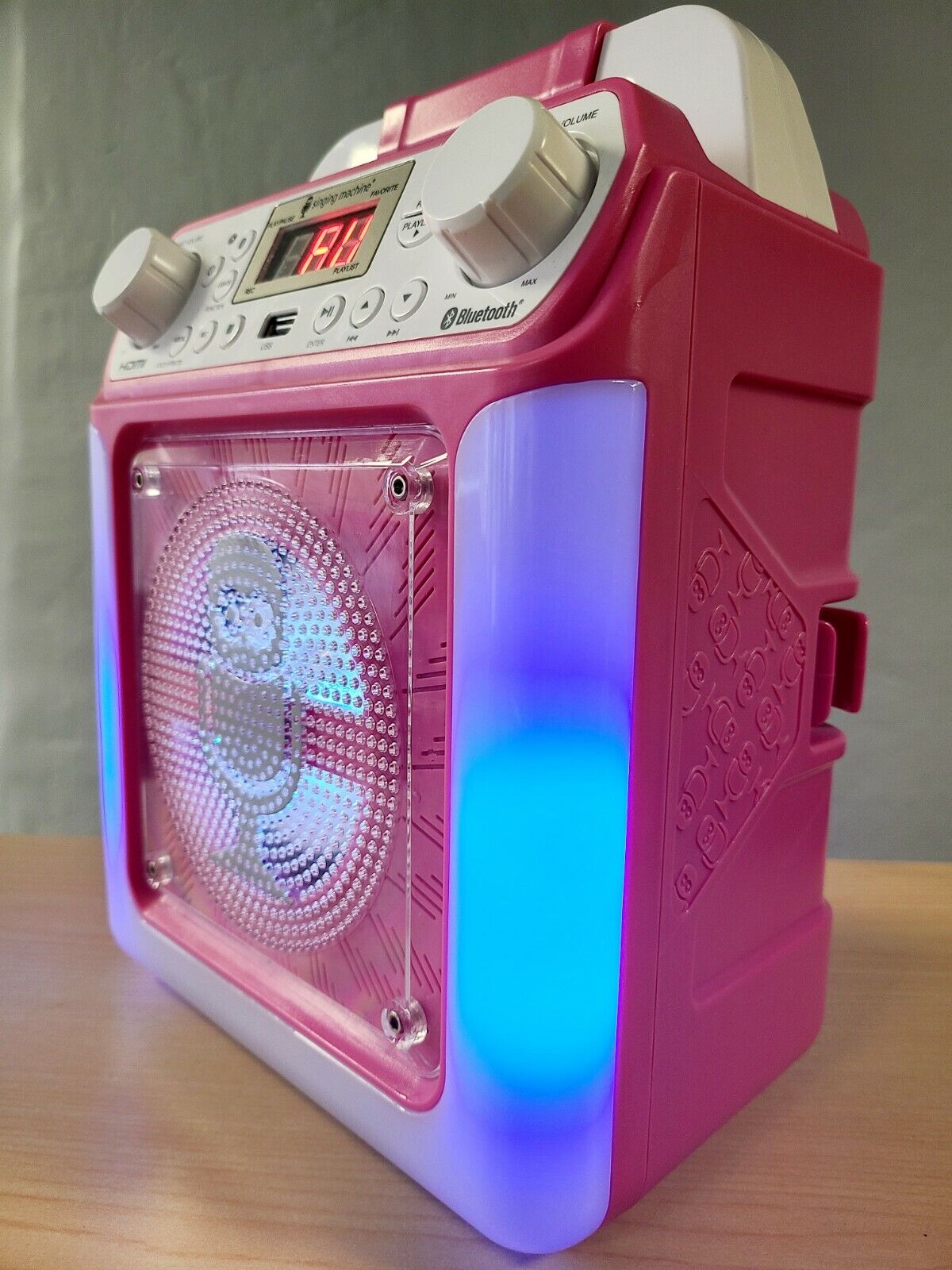 Singing Machine Pink Groove Mini Karaoke Disco Light Show Bluetooth Speaker - 2
