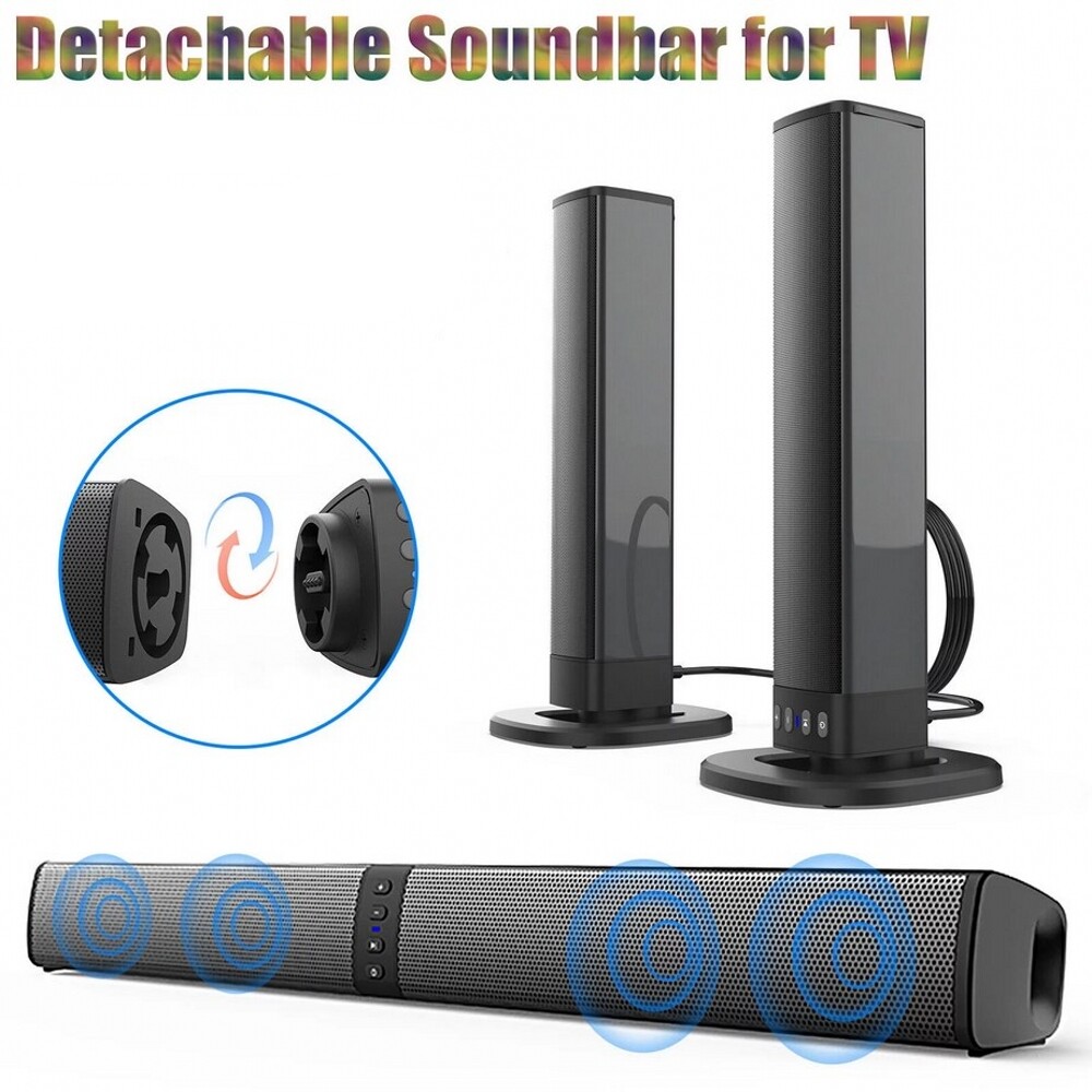 Bluetooth 5.0 Home TV Sound Bar Speaker System Wireless Subwoofer 3D Surround