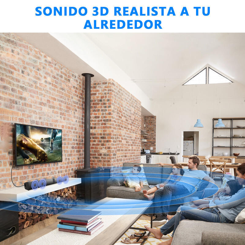Bluetooth 5.0 Home TV Sound Bar Speaker System Wireless Subwoofer 3D Surround US - 9