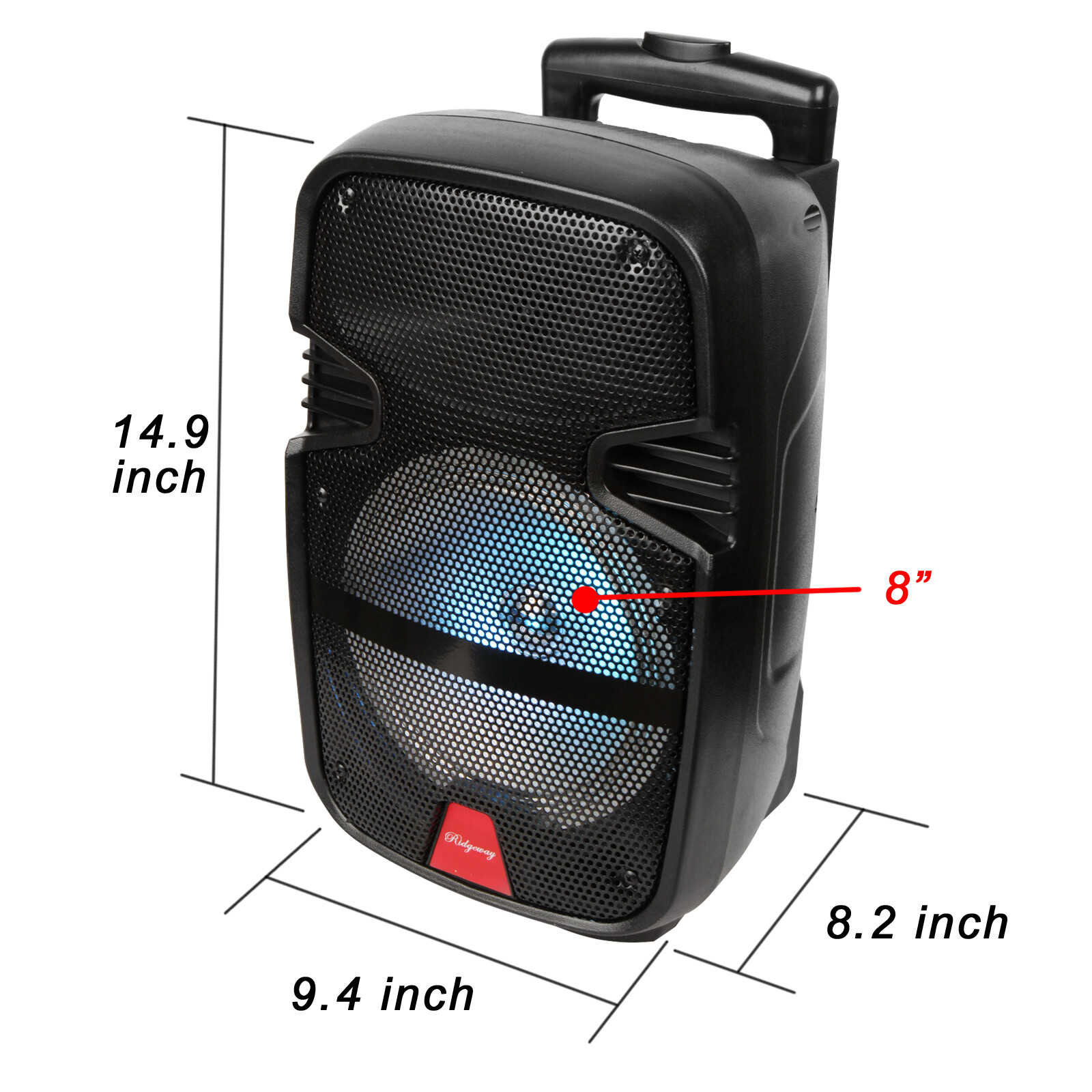 8" Portable FM BT Party Speaker Subwoofer Heavy Bass Sound 3000W w/ Microphone - 7