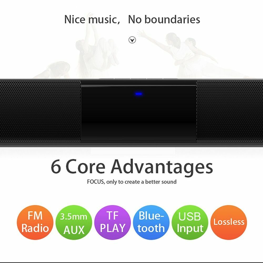 20w Sound Bar Tv Wired Wireless Bluetooth Speaker Home Surround For Tv Pc Home - 6