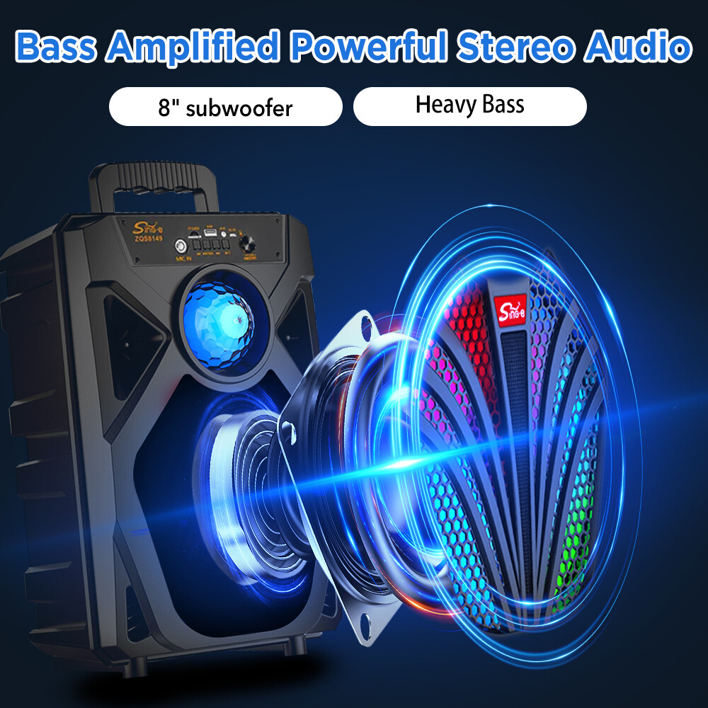 2000W Portable Bluetooth Speaker Sub woofer Heavy Bass Sound Party System w/ Mic - 4