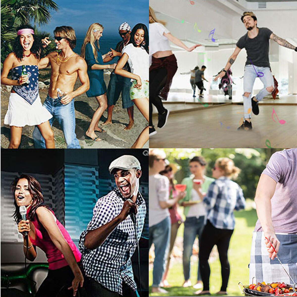 Portable Bluetooth Speaker 8inch Party Sound System W/ Remote FM LED USB Mic - 13