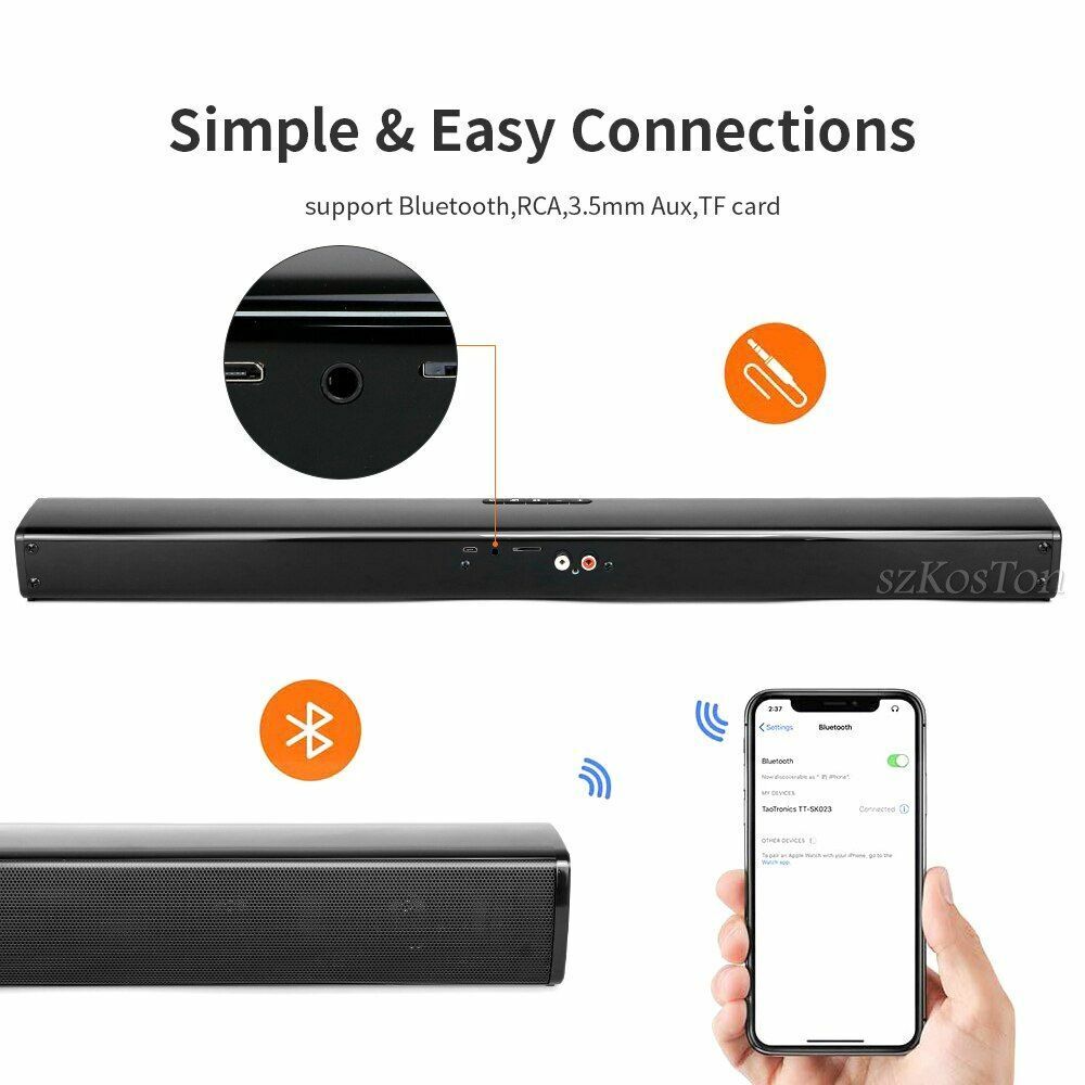 20w Sound Bar Tv Wired Wireless Bluetooth Speaker Home Surround For Tv Pc Home - 2