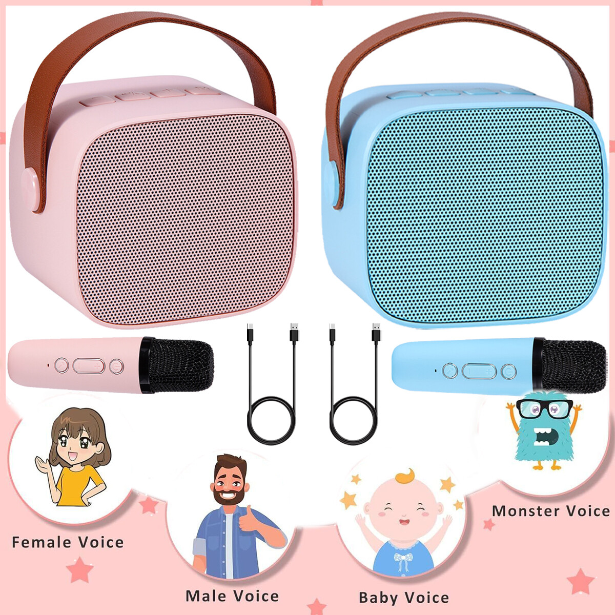 Kids Mini Karaoke Microphone Machine Speaker Toy 4-12Year-old Xmas Birthday Gift