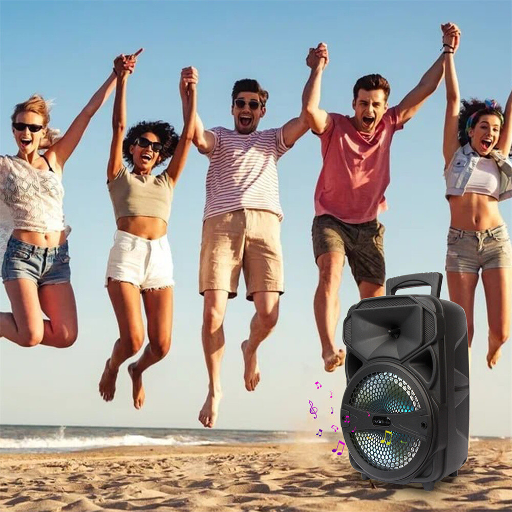 Portable 8''/15” Bluetooth Speaker Subwoofer Heavy Bass Party System Mic FM LOT - 4