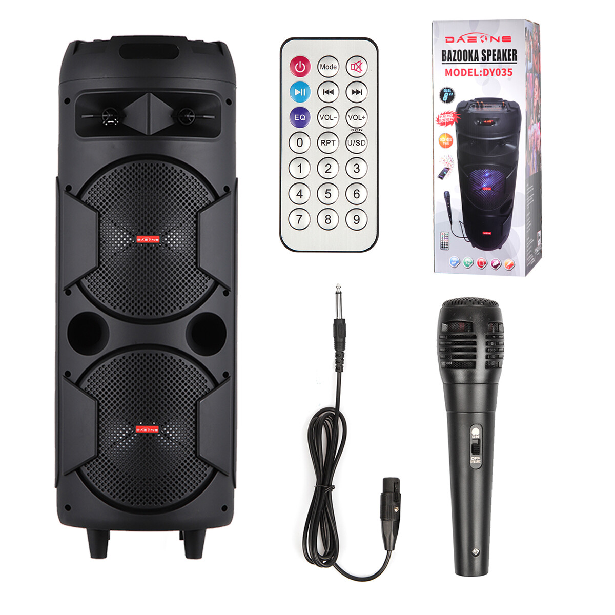 5000W Portable Bluetooth Speaker Subwoofer Heavy Bass Sound System Party + Mic - 32