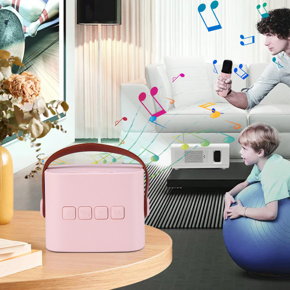 Mini Karaoke Machine With Wireless Microphone Portable Bluetooth Speaker For Kid - 5