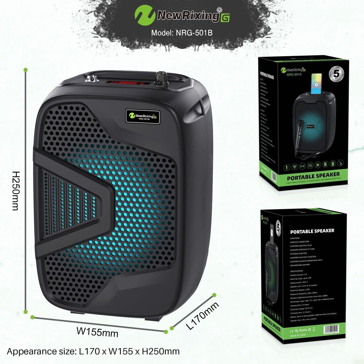 Portable Karaoke Machine Speaker with Microphone,Bluetooth 5.0, Wireless Speaker - 6