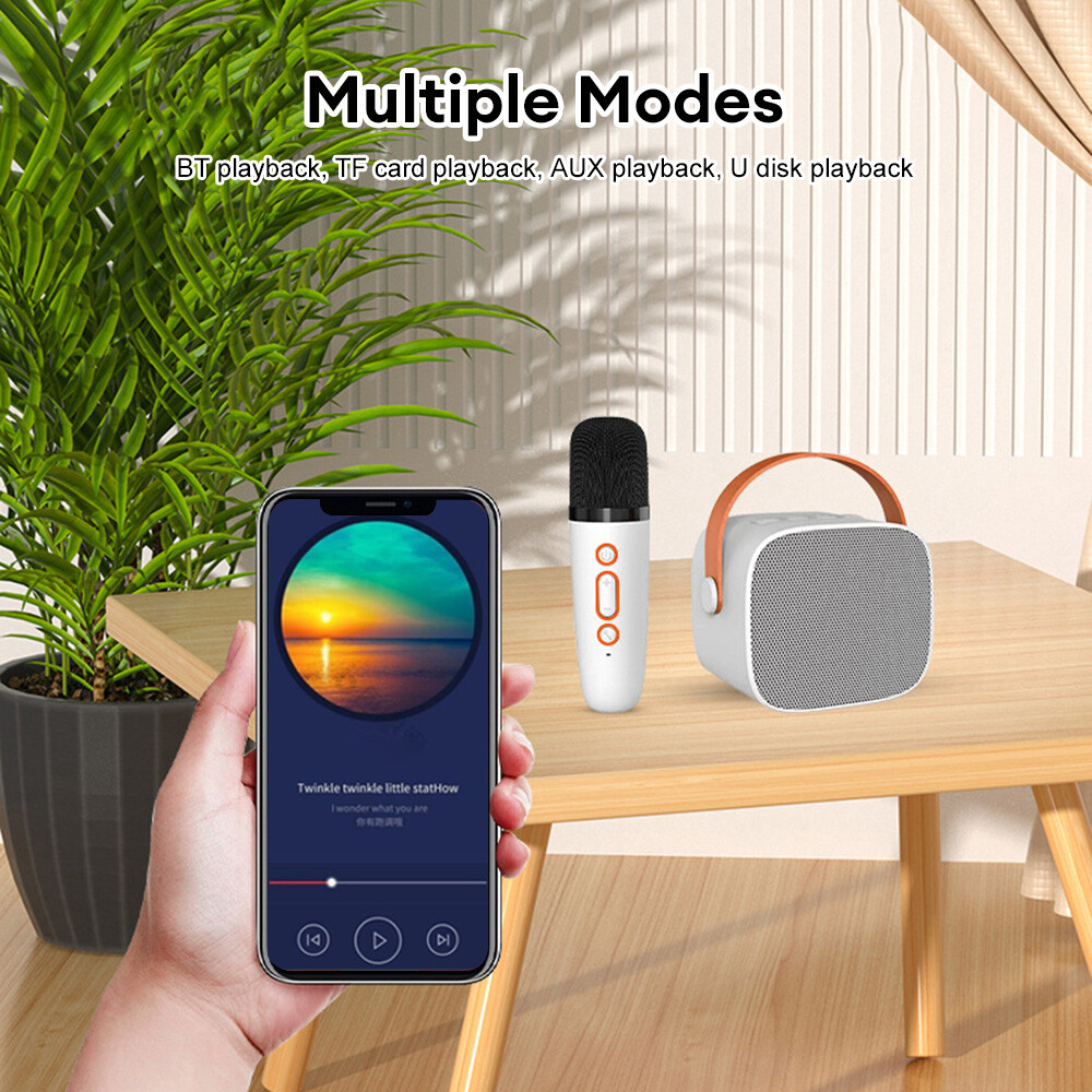 Mini Karaoke Speaker Portable Bluetooth Machine Wireless Microphone Kids - 4