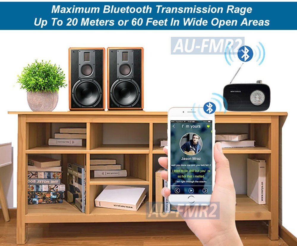 Retro AM FM Radio with Bluetooth Speaker and MP3 Player Capability - 7