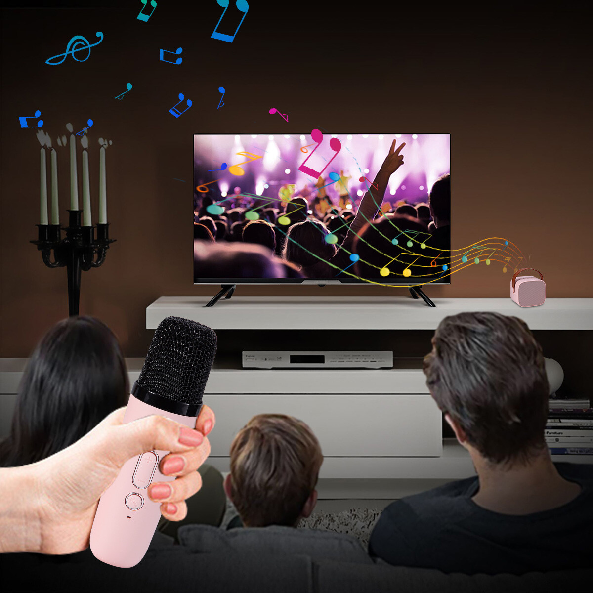 Mini Karaoke Machine With Wireless Microphone Portable Bluetooth Speaker For Kid - 4