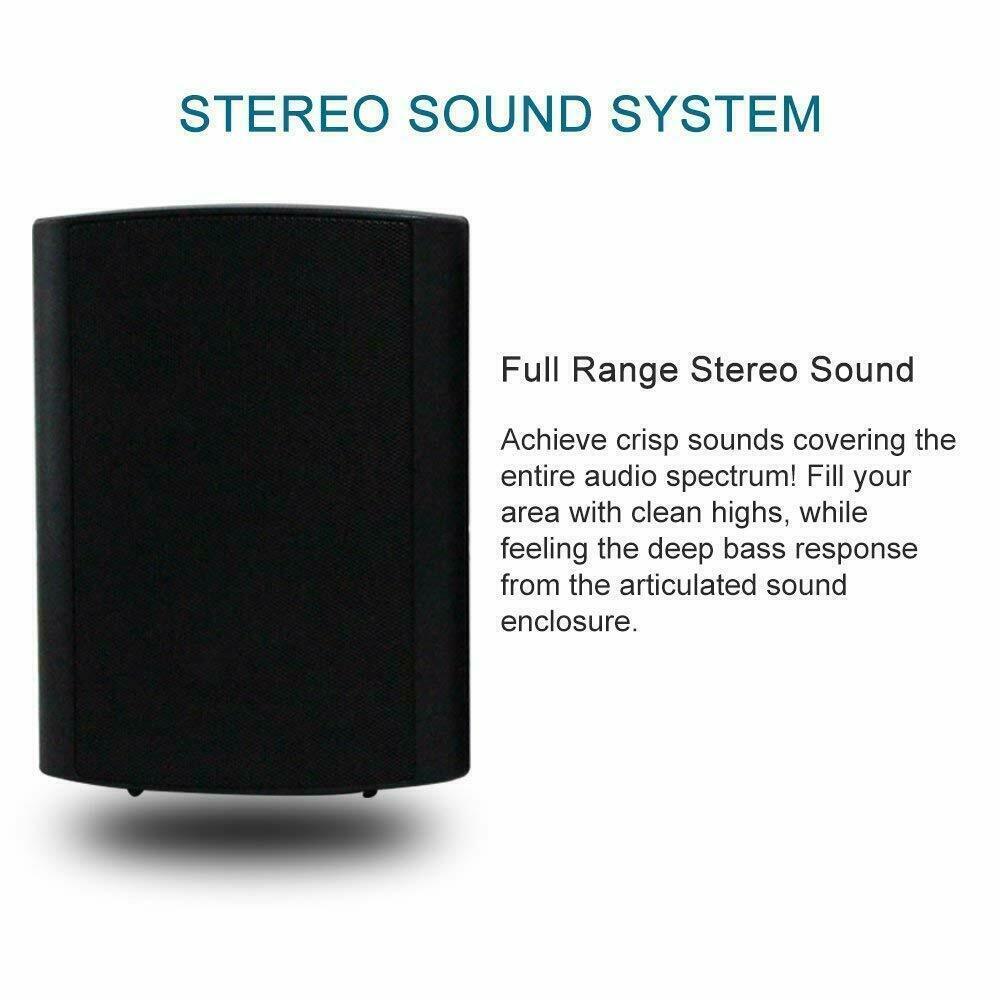 Herdio 200W 4" Bluetooth Speakers Outdoor  Indoor Waterproof Wall Mount Bass US - 7