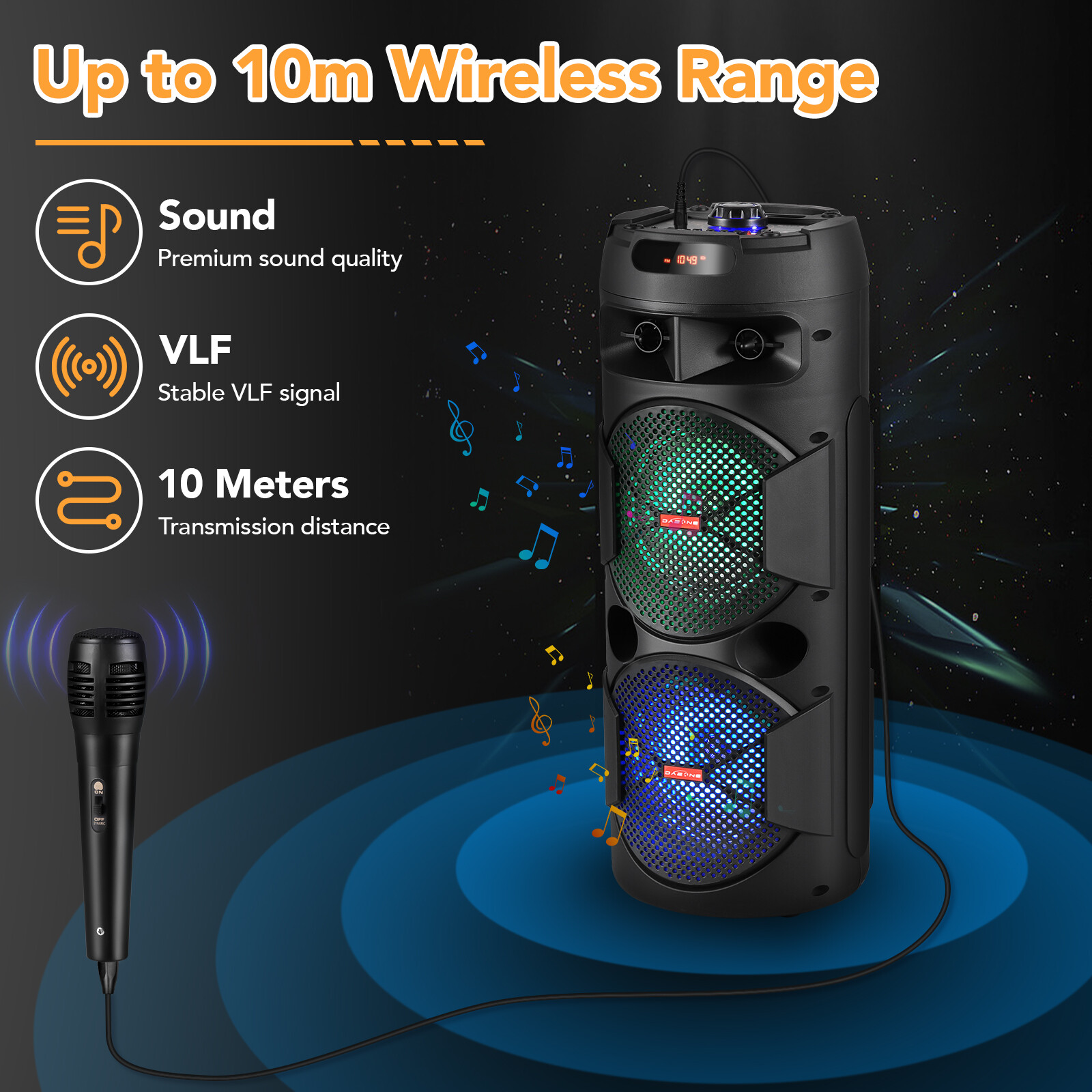 5000W Portable Bluetooth Speaker Subwoofer Heavy Bass Sound System Party + Mic - 21