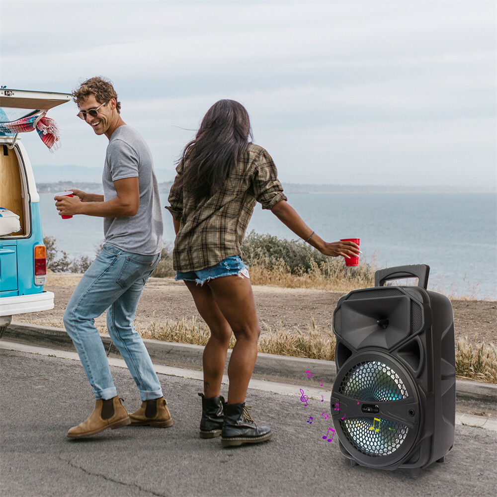 Portable 8''/15” Bluetooth Speaker Subwoofer Heavy Bass Party System Mic FM LOT - 5