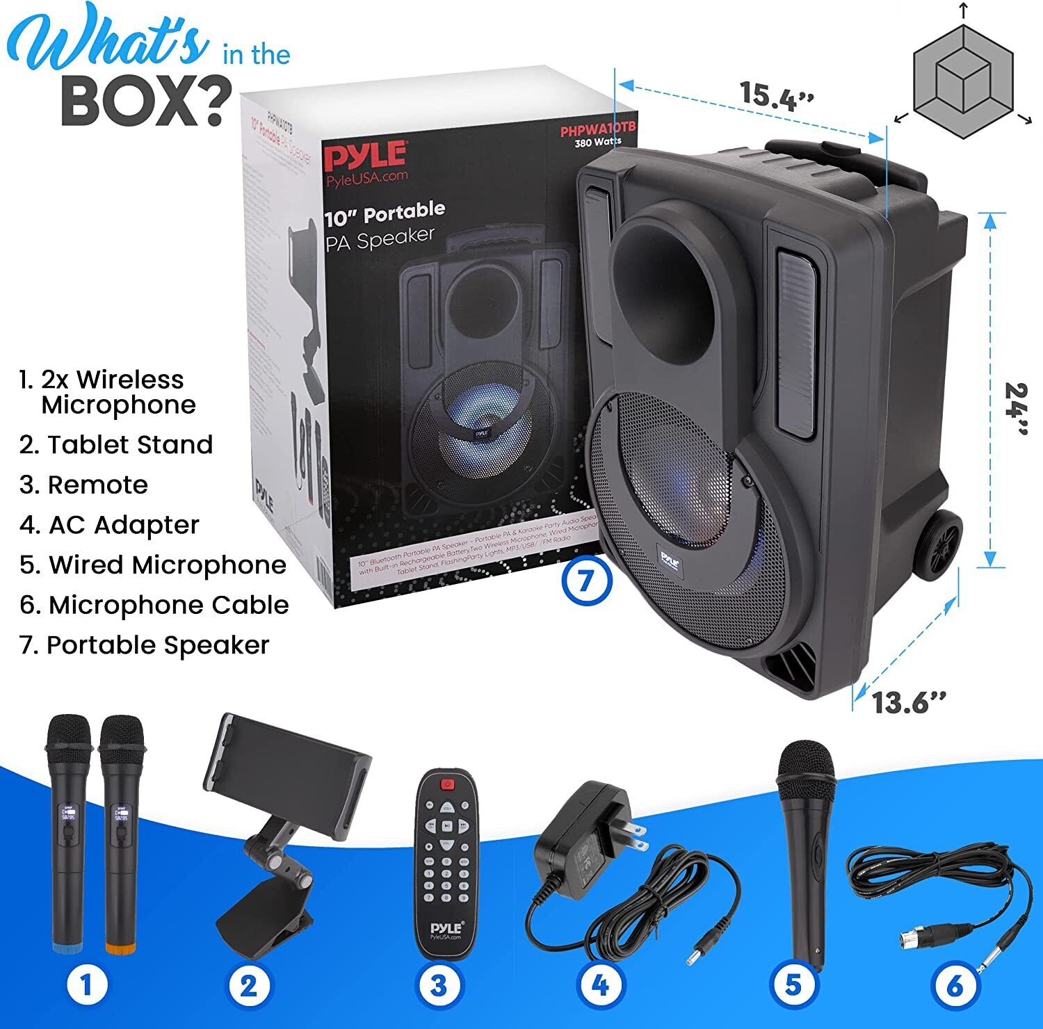 PylePro PHPWA12TB 12 Inch Portable Speaker - 7