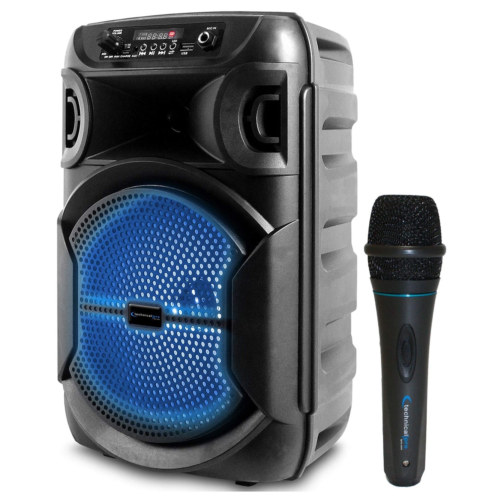 Professional 8 Inch Portable 1000 watts Bluetooth Speaker with Wired Microphone