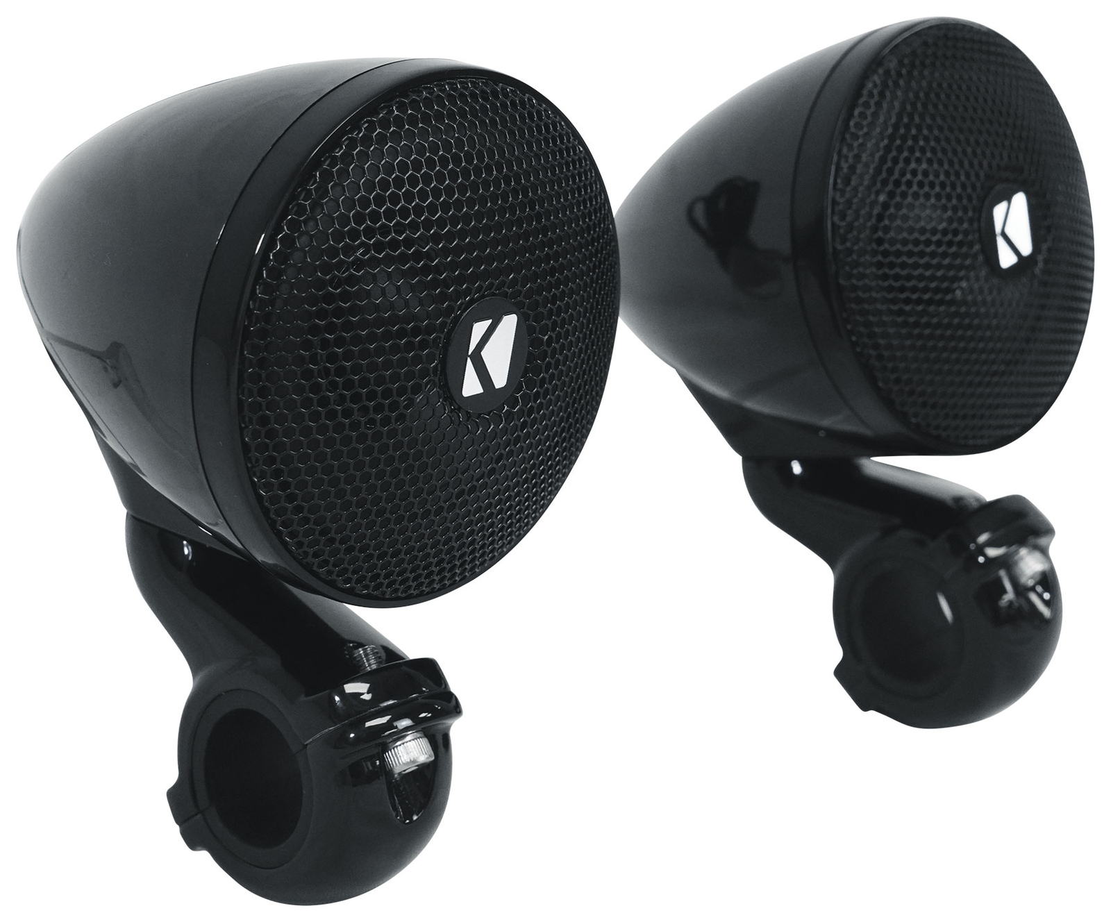 (2) Kicker 47PSMB34 3" PSM Motorcycle/ATV Handlebar Speakers + Bluetooth Speaker - 3