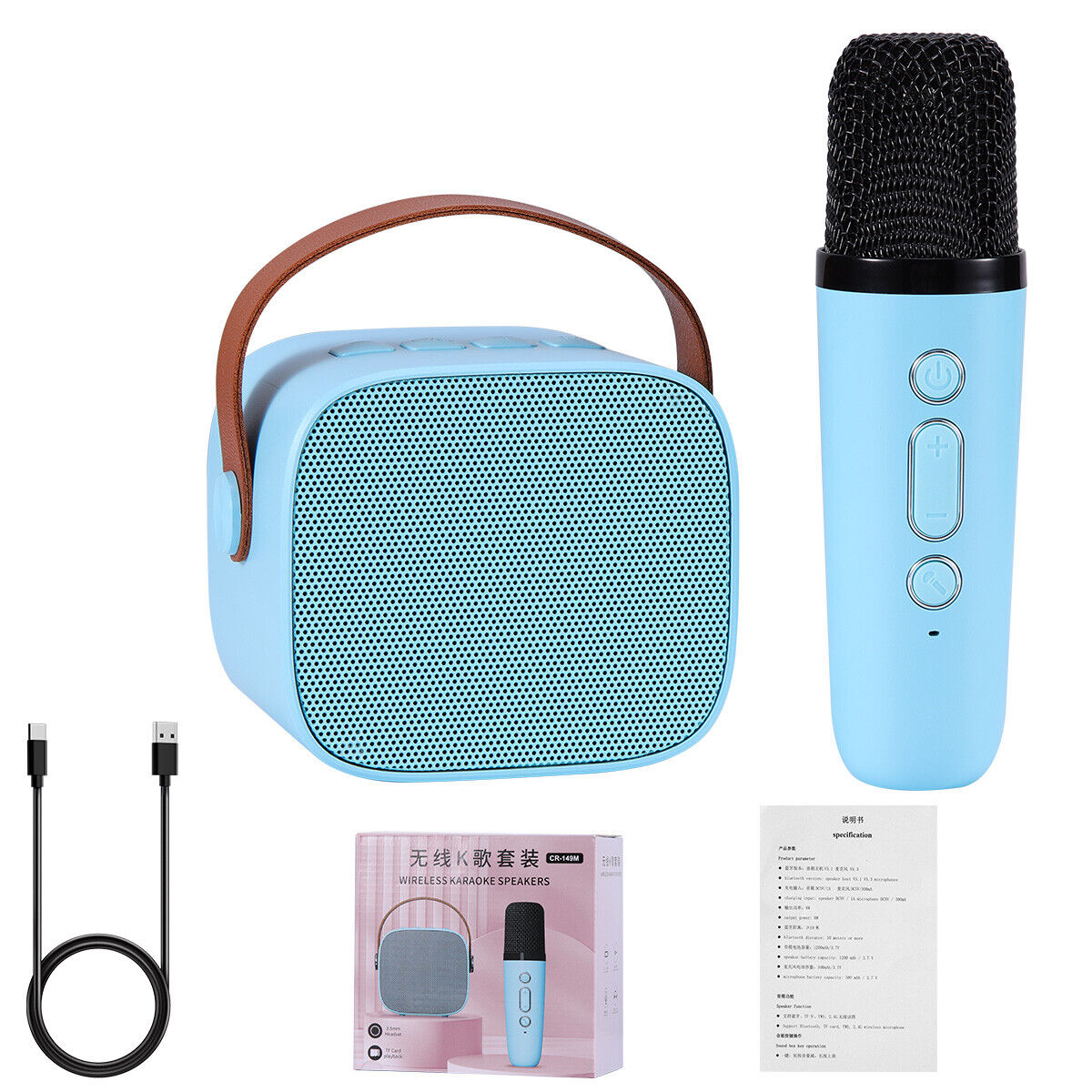 Mini BT Karaoke Machine With Wireless Microphone Portable Loud Speaker for Kids - 14