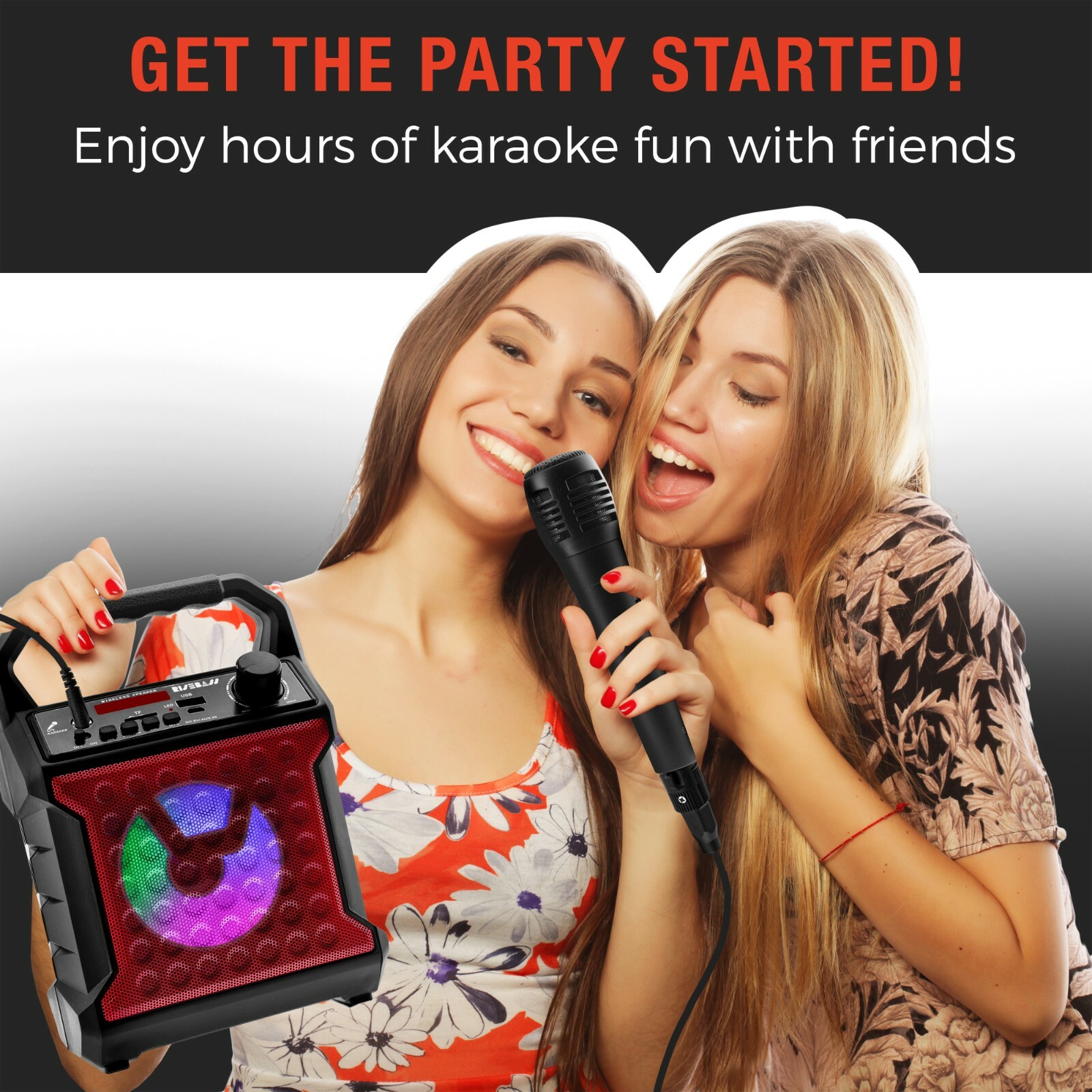 Bluetooth Speaker with Microphone Set Portable PA System for Kids Adults Recharg - 5