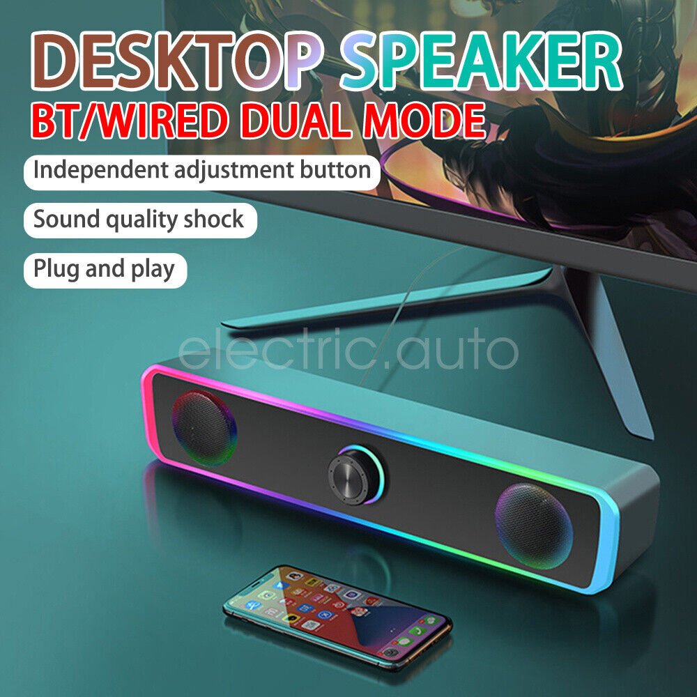 US Bluetooth 5.0 Home TV Sound Bar Speaker System Wireless Subwoofer 3D Surround - 2