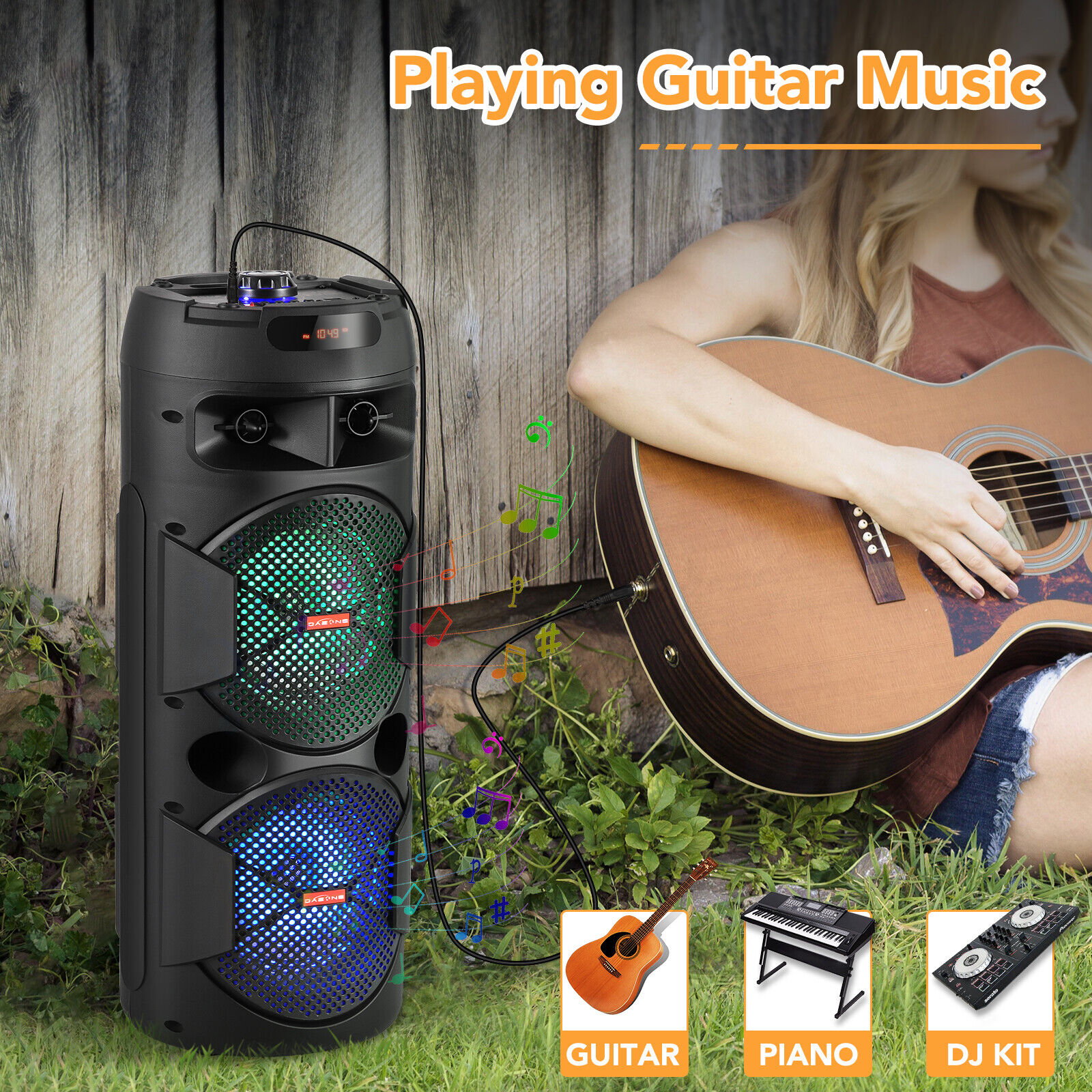 5000W Portable Bluetooth Speaker Subwoofer Heavy Bass Sound System Party + Mic - 23