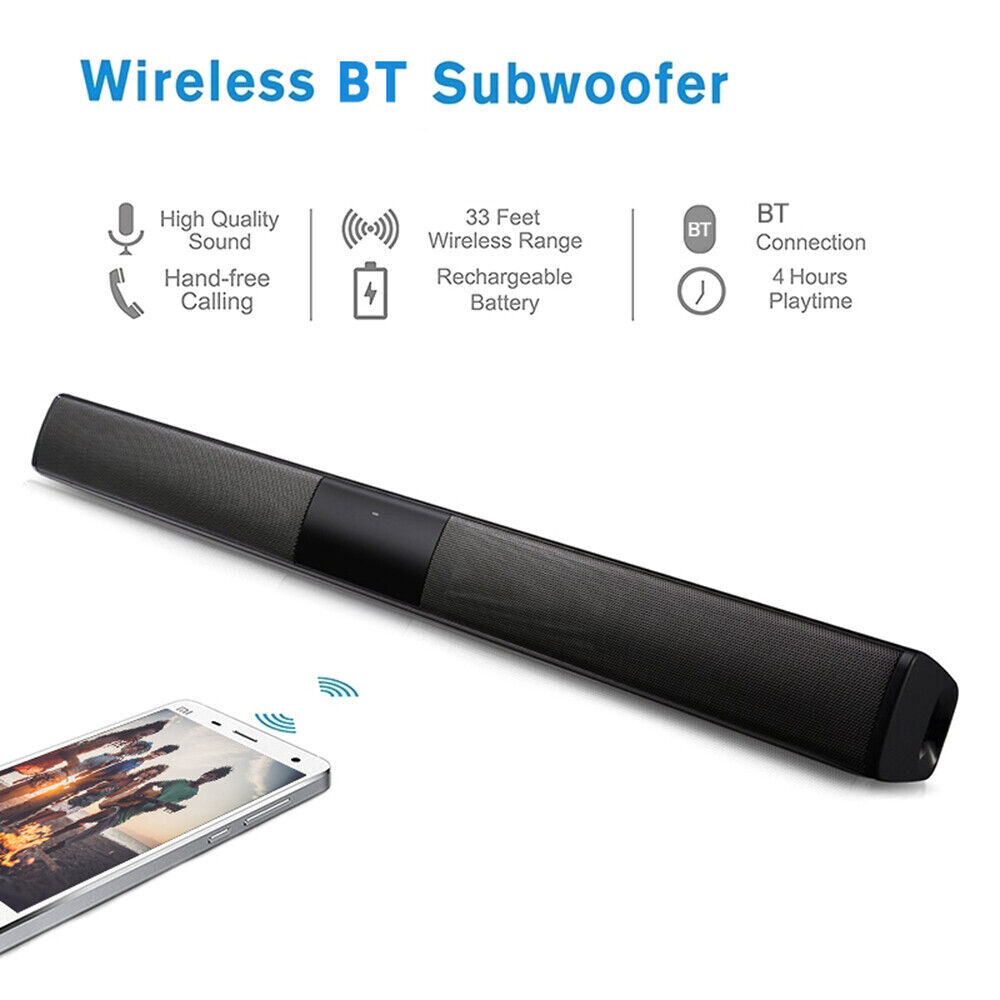 Surround Sound Bar 4 Speaker System Bluetooth Subwoofer TV Home Theater w/Remote - 3