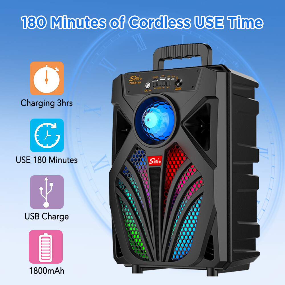2000W Portable Bluetooth Speaker Sub woofer Heavy Bass Sound Party System w/ Mic - 6