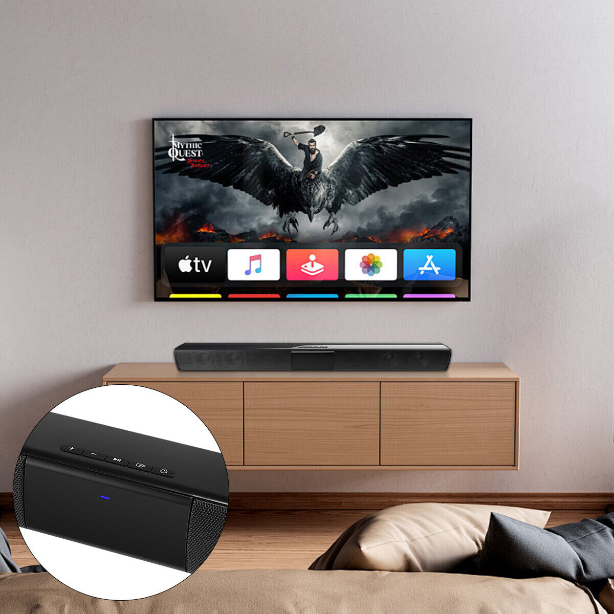 Wireless Sound Bar 4 Speaker System BT Subwoofer TV Home Speaker Theater&Remote - 10