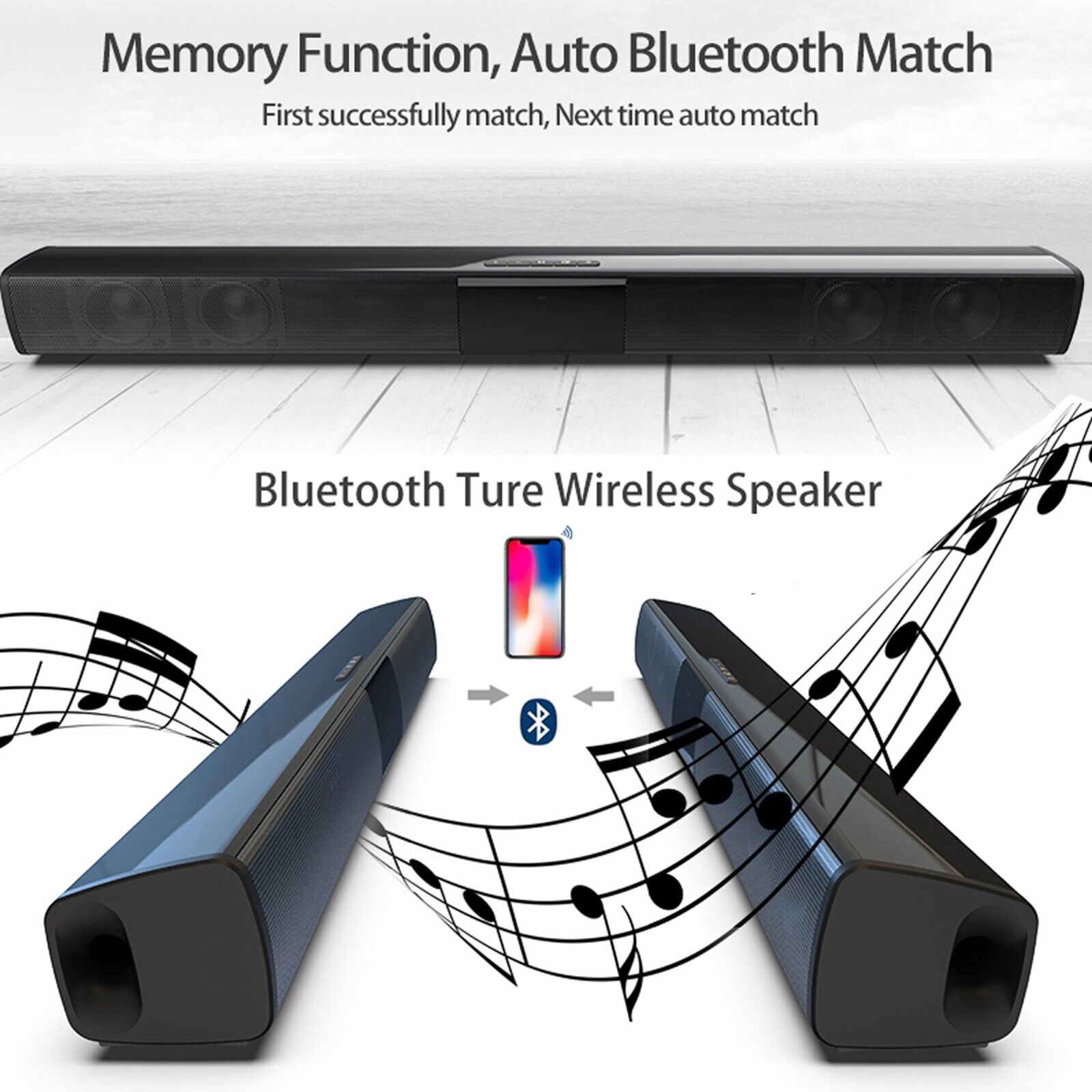 TV Speaker Bluetooth Speakers for Computer 2.1 Soundbar Subwoofer Bass Stereo - 5