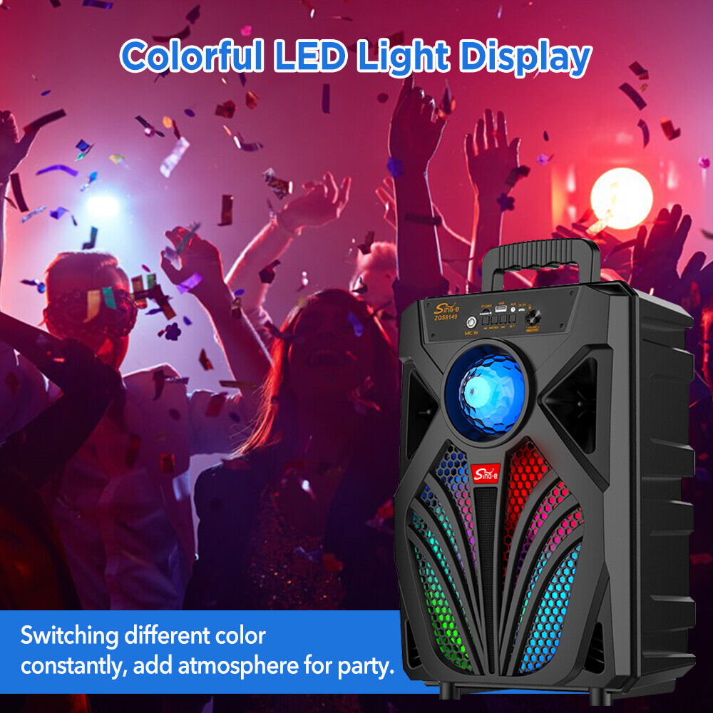 2000W Portable Bluetooth Speaker Sub woofer Heavy Bass Sound Party System w/ Mic - 5