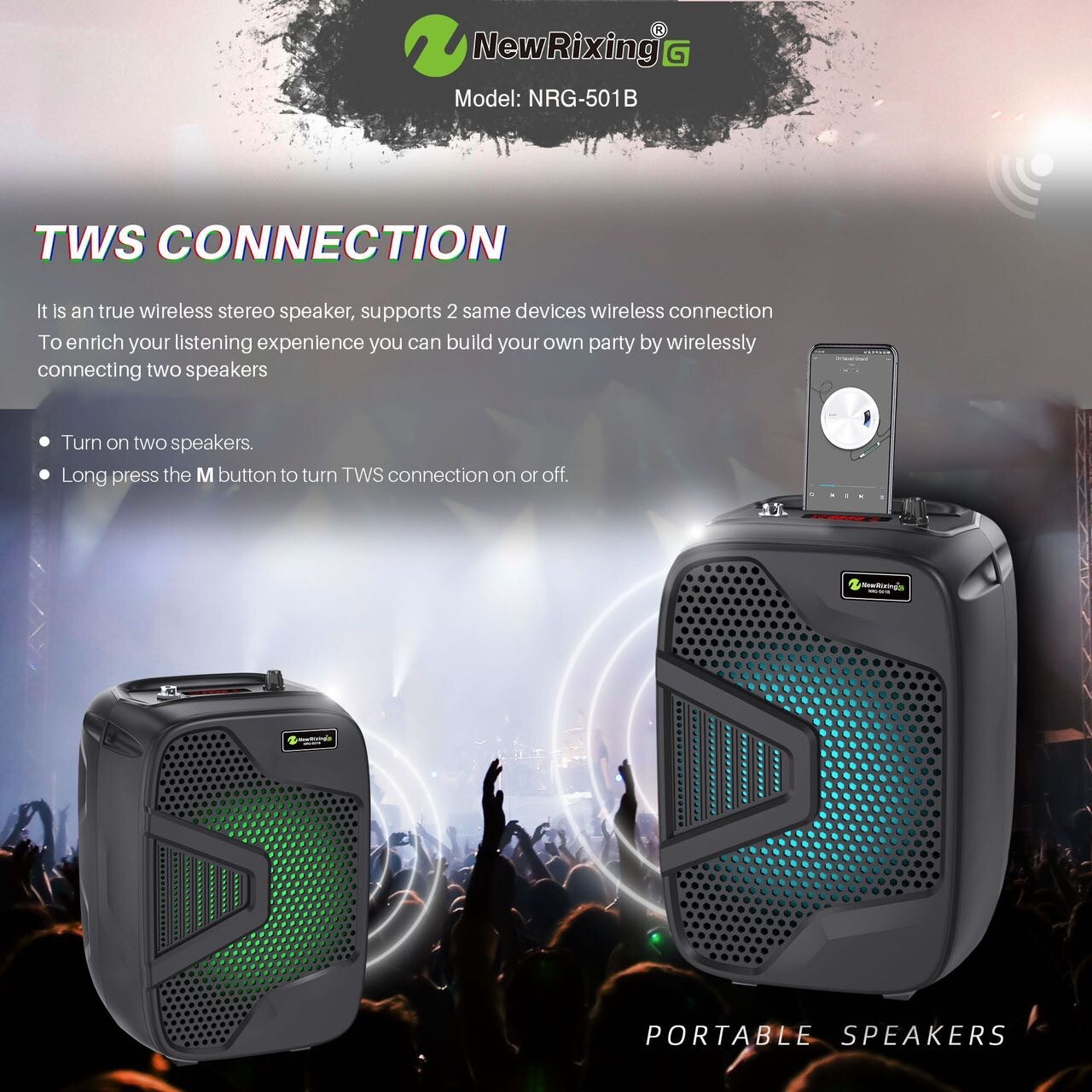 Portable Karaoke Machine Speaker with Microphone,Bluetooth 5.0, Wireless Speaker - 5