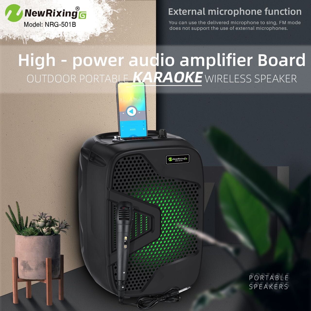 Portable Karaoke Machine Speaker with Microphone,Bluetooth 5.0, Wireless Speaker - 3