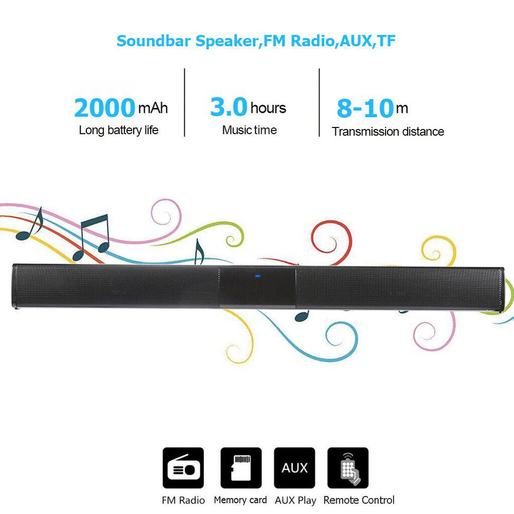 Surround Sound Bar Bluetooth Speaker System Wireless Subwoofer TV Home Theater - 19
