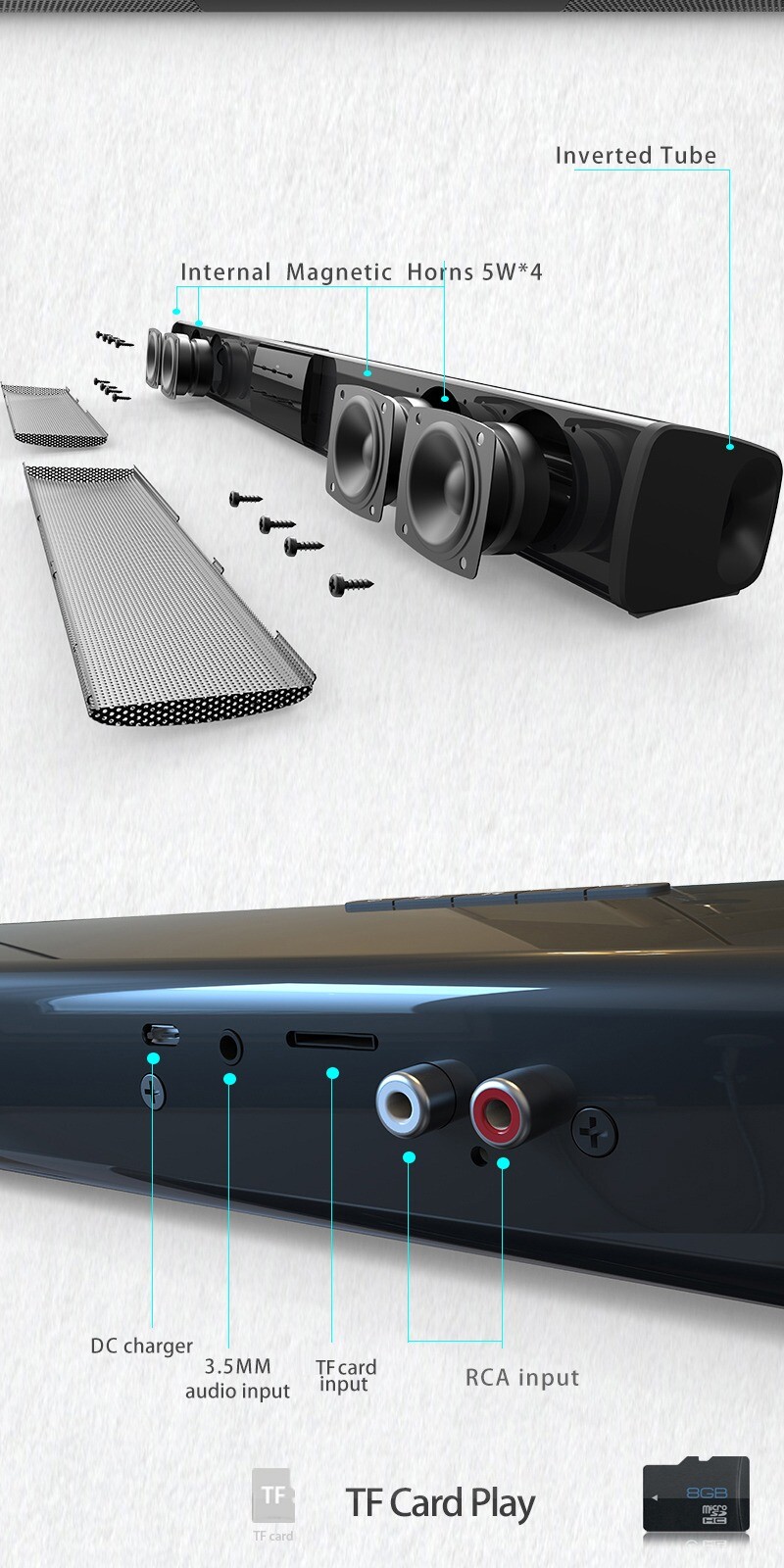 TV Speaker Bluetooth Speakers for Computer 2.1 Soundbar Subwoofer Bass Stereo - 13