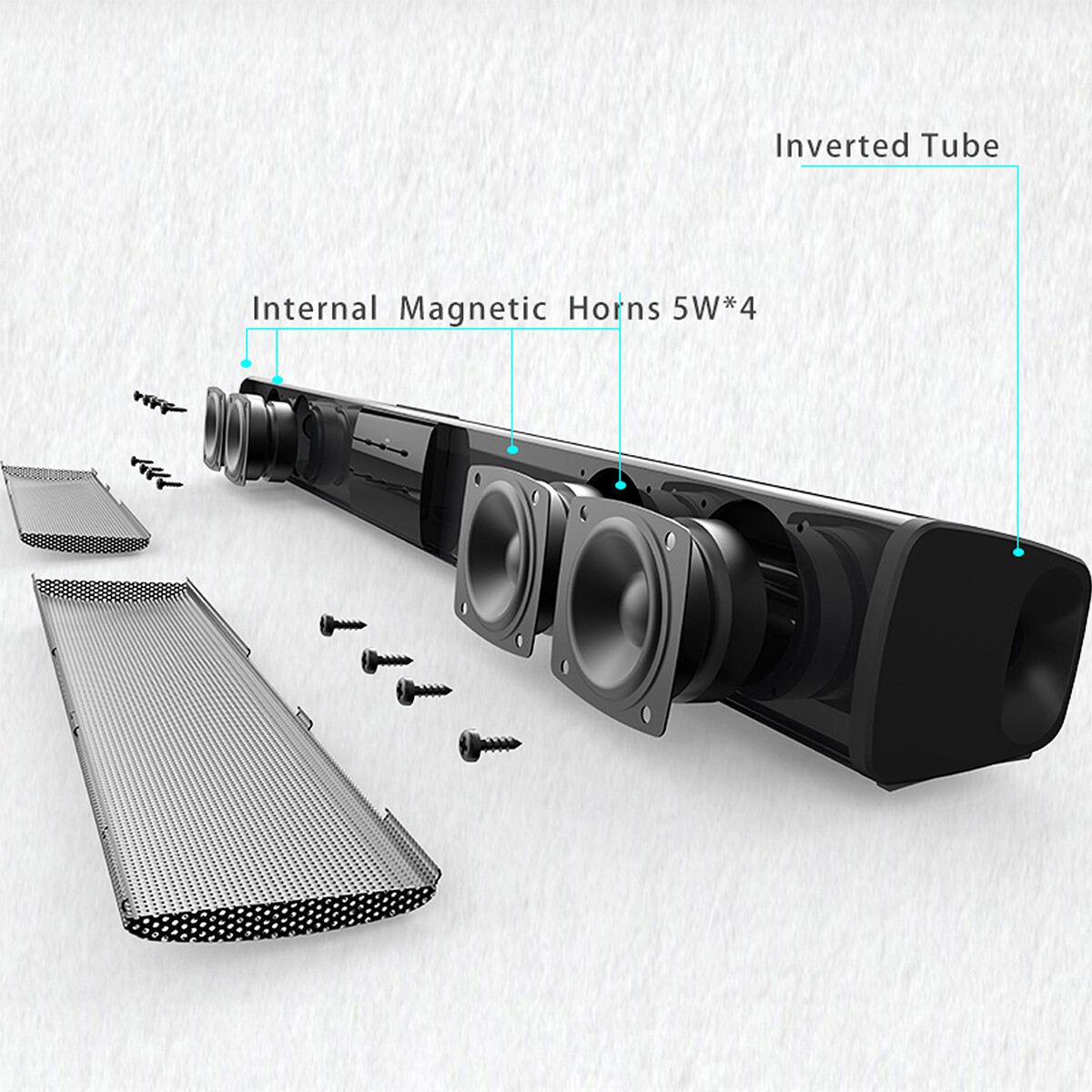 Wireless Sound Bar 4 Speaker System BT Subwoofer TV Home Speaker Theater&Remote - 6