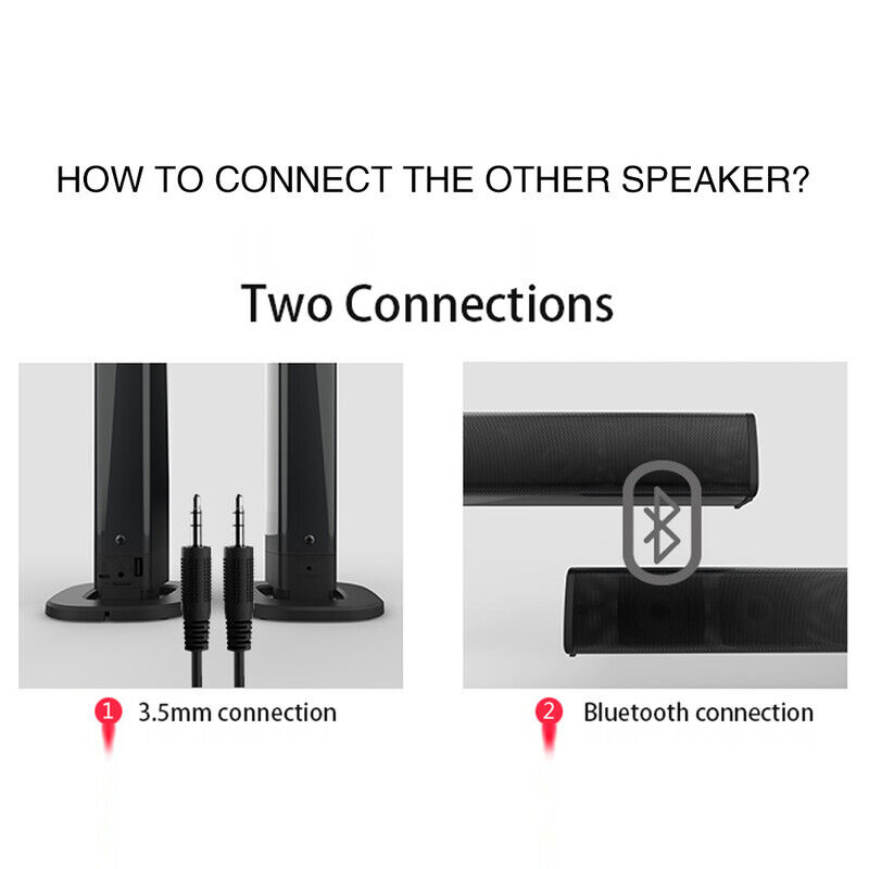 Bluetooth 5.0 Home TV Sound Bar Speaker System Wireless Subwoofer 3D Surround US - 13
