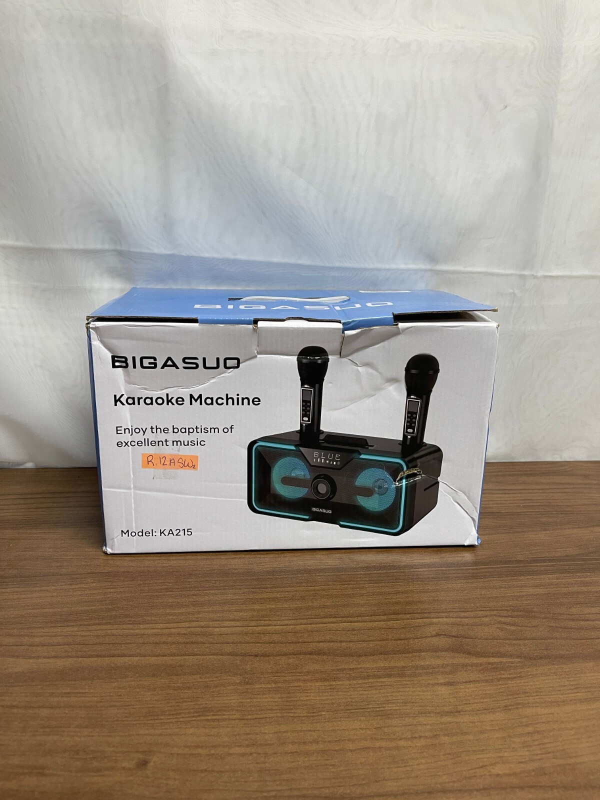 Bigasuo KA215 Black Portable Karaoke Machine With 2 UHF Wireless Microphones - 7
