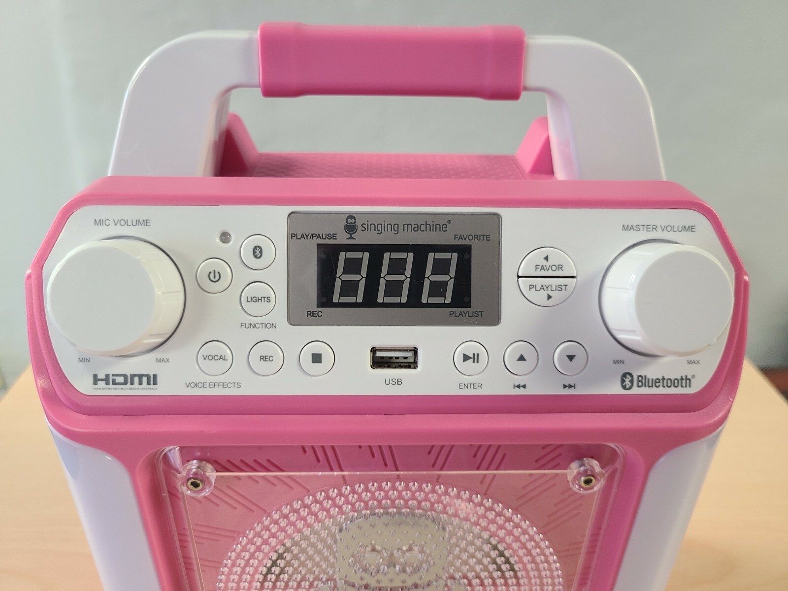 Singing Machine Pink Groove Mini Karaoke Disco Light Show Bluetooth Speaker - 4