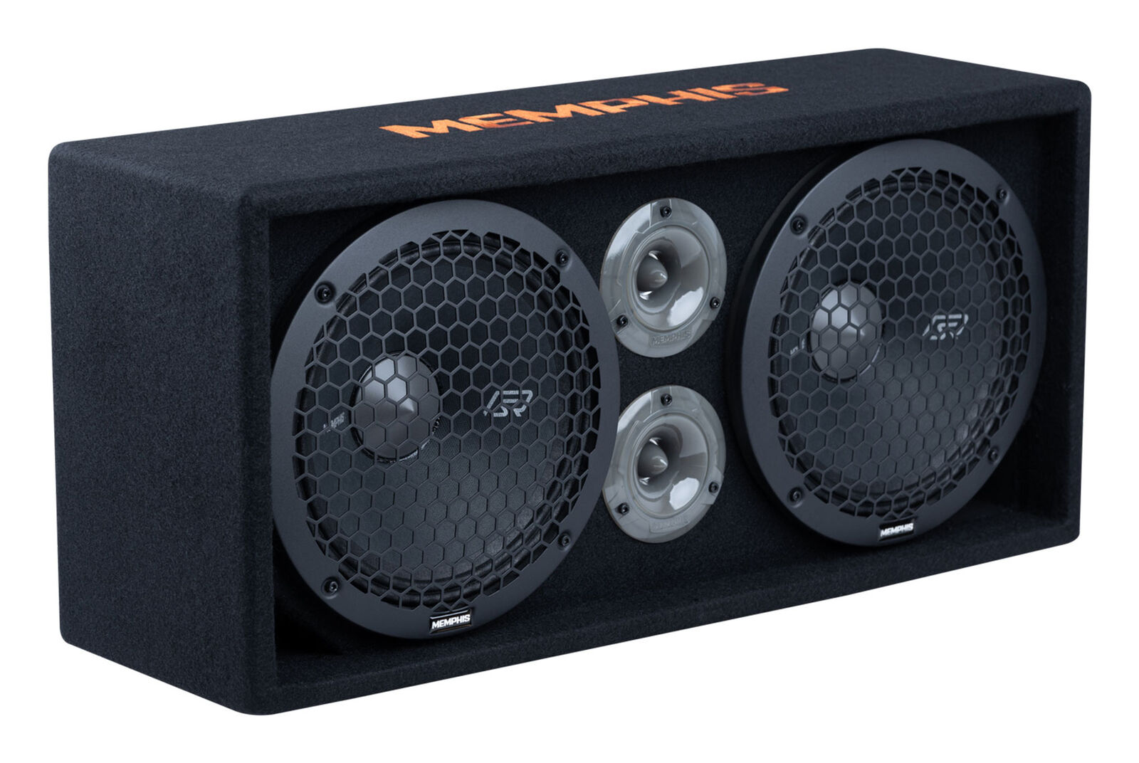 Memphis SRXPE10D4F Dual 10" Chuchero Car Enclosure Box w/LED's+Bluetooth Speaker - 3