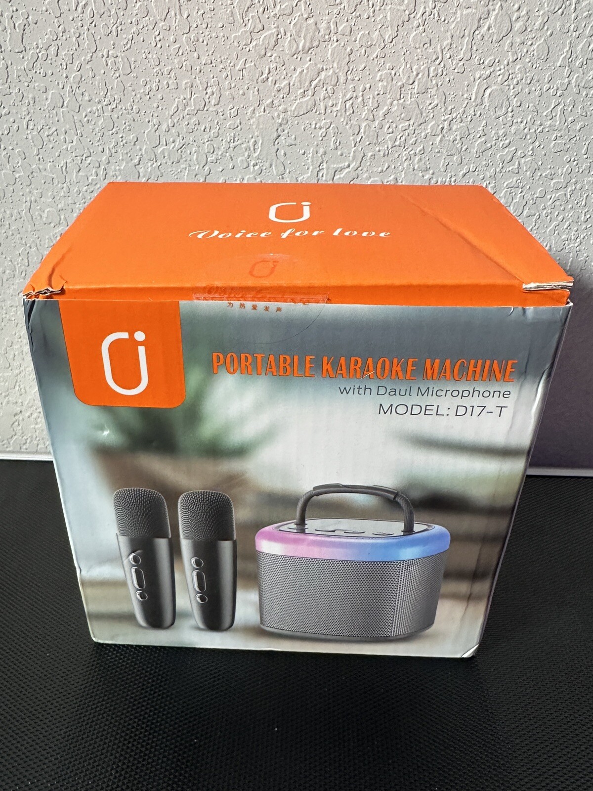 Mini Karaoke Machine, Portable Bluetooth Karaoke Speaker Unpowered Gray 2 Mic - 3