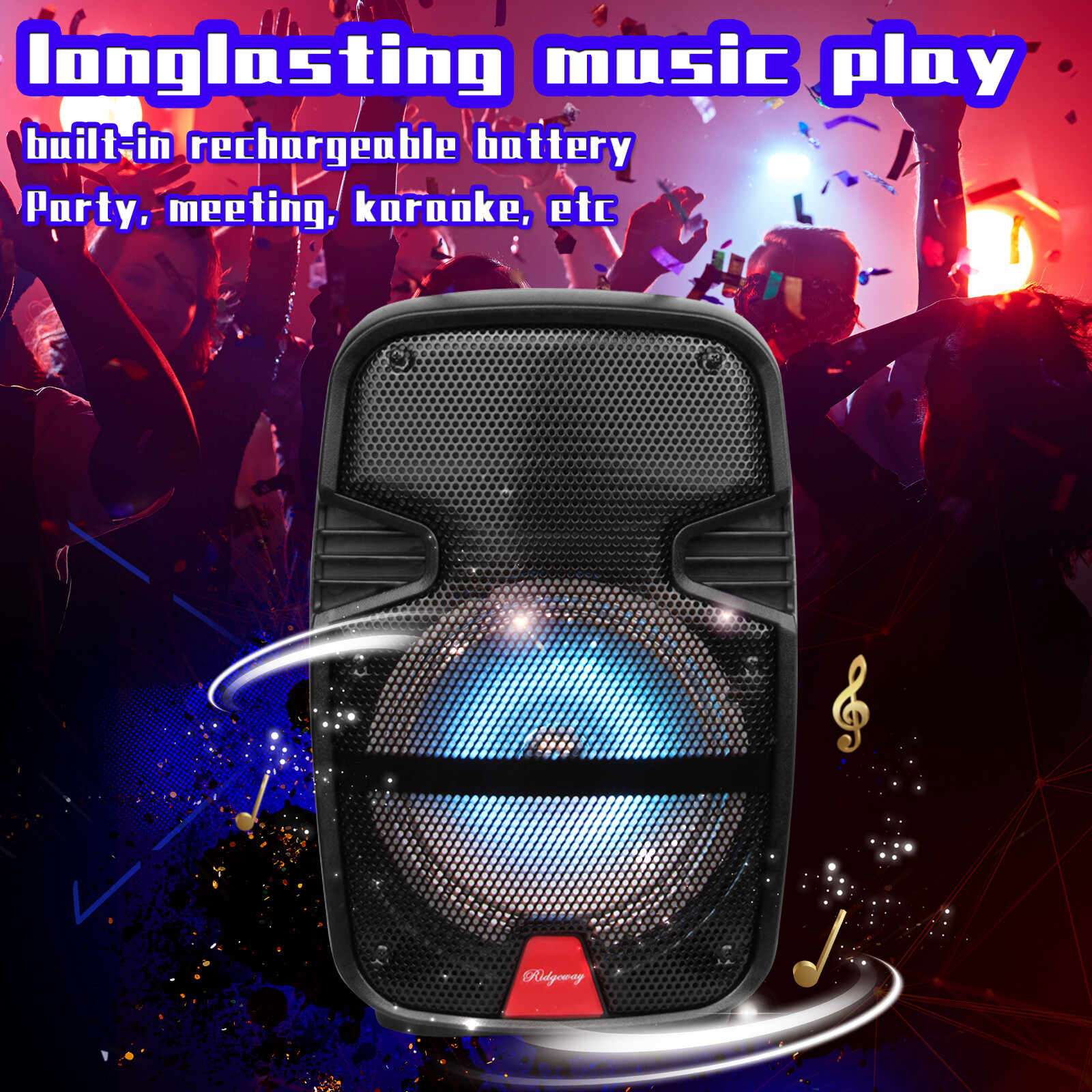 8" Portable FM BT Party Speaker Subwoofer Heavy Bass Sound 3000W w/ Microphone - 5