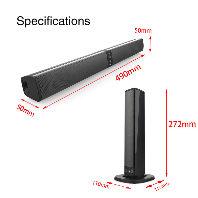Bluetooth 5.0 Home TV Sound Bar Speaker System Wireless Subwoofer 3D Surround US - 14