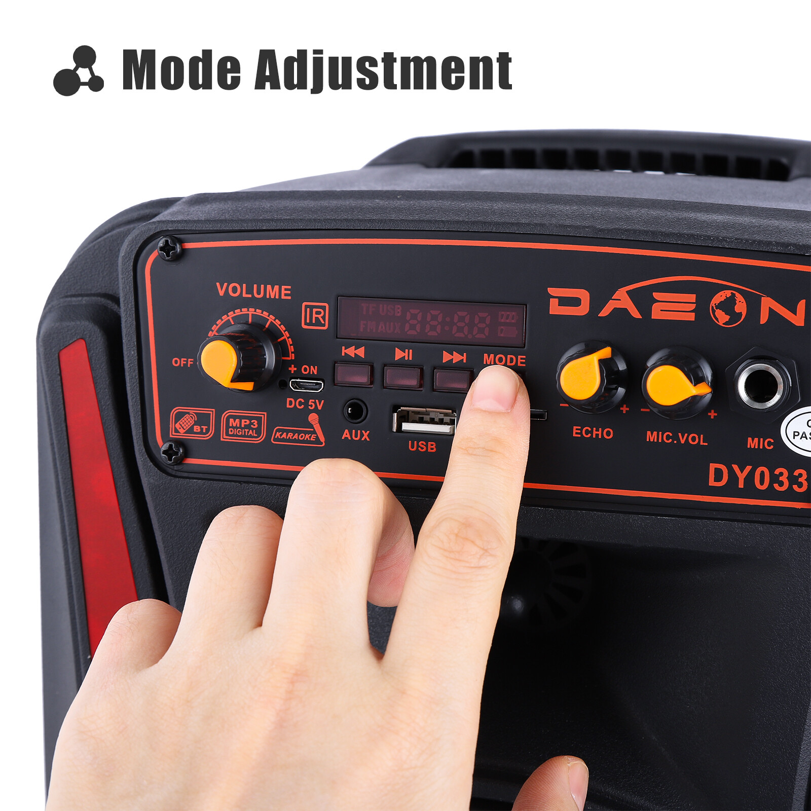 1000W Bluetooth Speaker 8" Heavy Bass USB Rechargeable Party Sound System+Mic - 12