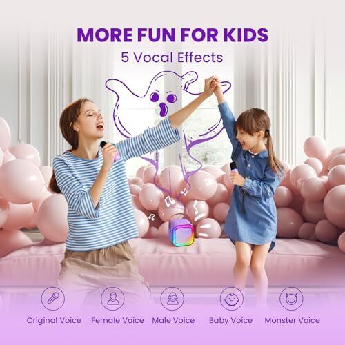 Mini Karaoke Machine for Kids, Karafun Premium with Thousands of Purple 2 Mics - 5