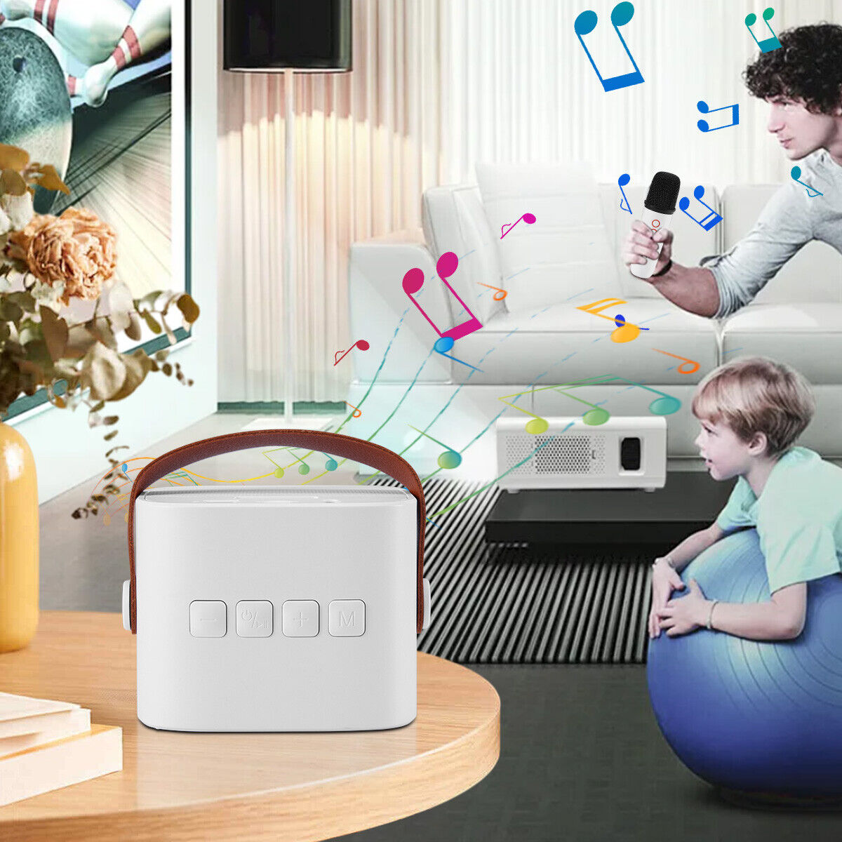 Mini Karaoke Machine for Kids Portable Bluetooth Speaker W/ Wireless Microphone - 19