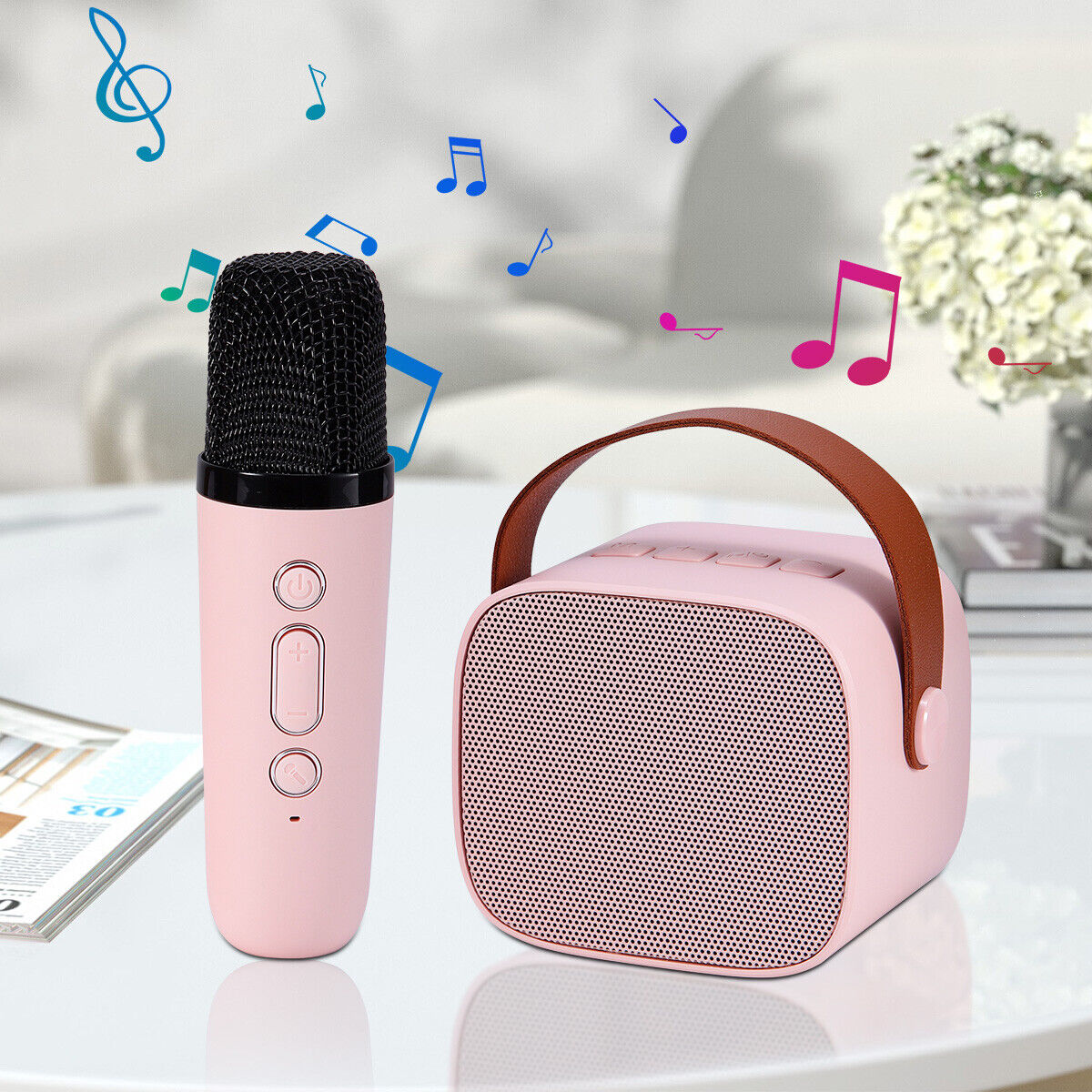Mini Karaoke Machine With Wireless Microphone Portable Bluetooth Speaker For Kid - 6